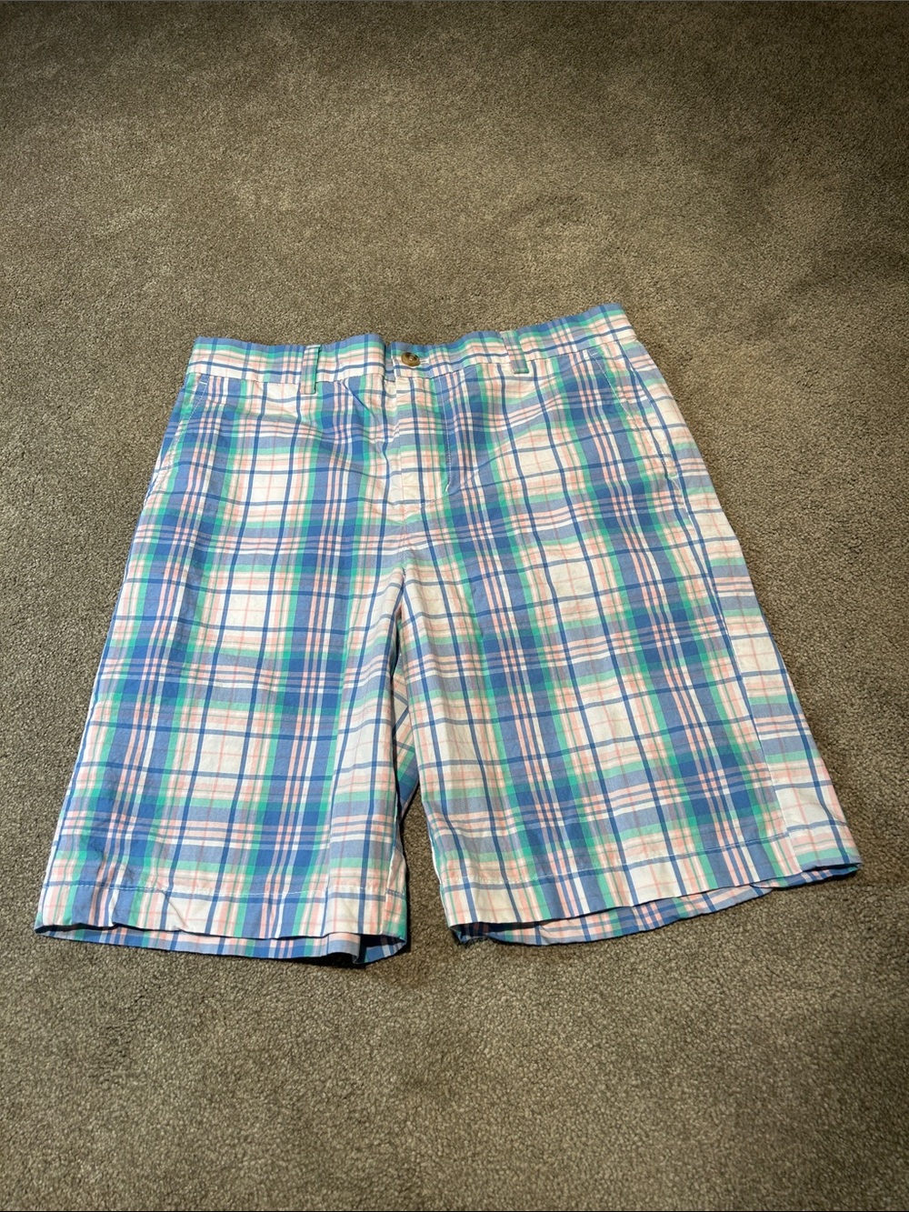 Vineyard Vines Plaid Shorts in Blue, Green & Pink